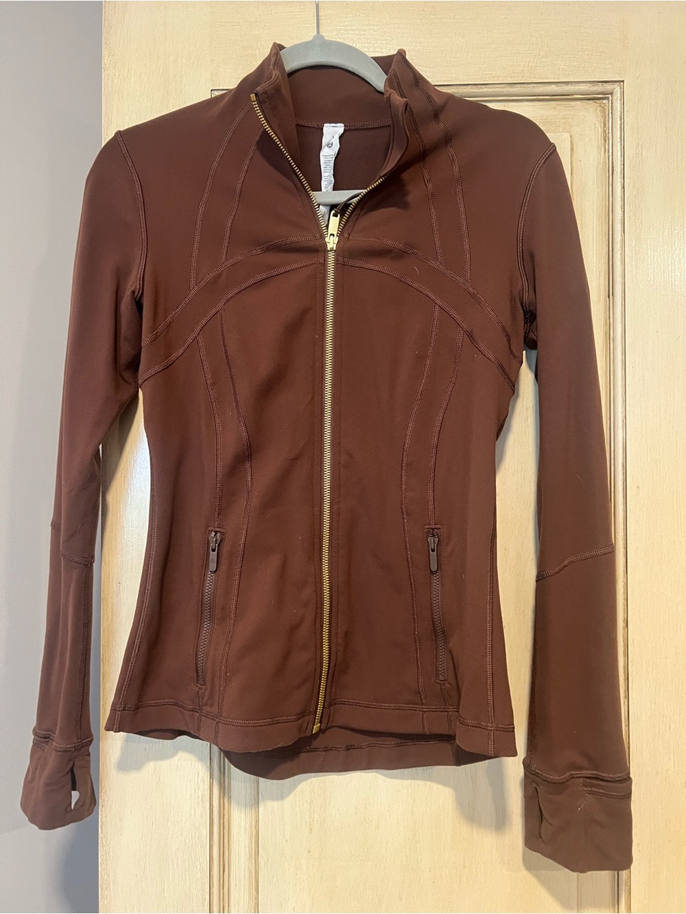 Lululemon Define Brown Zip-Up Jacket with Gold Hardware